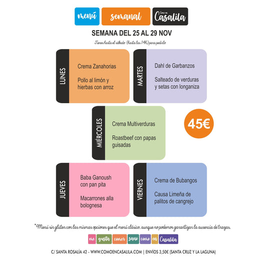 Menú semanal